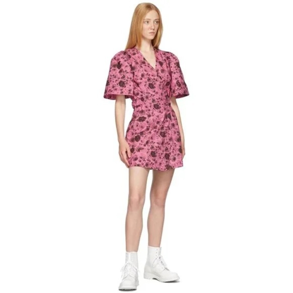 Ganni Pink Floral Short Dress